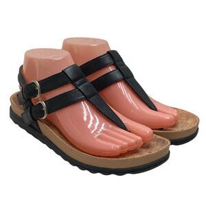 Born Women's Size 8 M Black Leather‎ Sandals Strappy Buckle Summer Casual